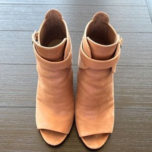 Vince camuto open toe leather ankle booties